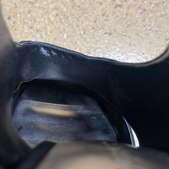 BCBGirls Worker Suede & Snake Embossed Leather Platform Slingback Heels 7.5 Blac - Picture 10 of 13